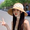 French Hepburn Style Straw Hat Light Luxury Fashion Seaside Beach Sunscreen Hat Summer Large Brim Sunshade Sun Hat