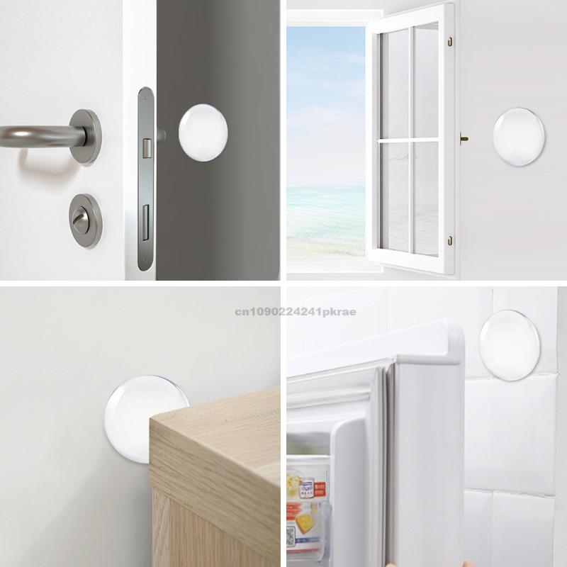 Door Knob Wall Shield Clear Soft Rubber Door Stopper Door Handle Bumper Mute Stickers Wall Protector Muffler Pad Protective Plug