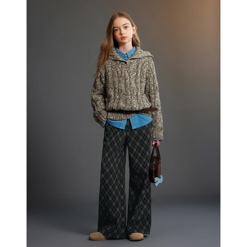 ELLE KIDS Girls' Cable Knit Turtleneck Sweater