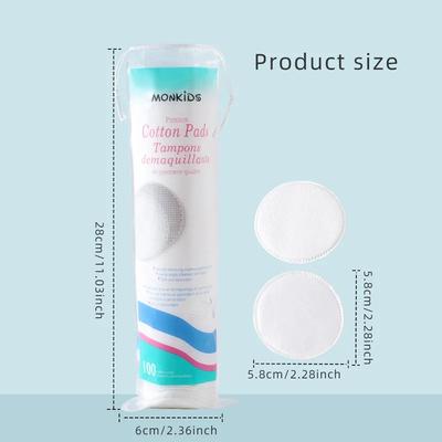 100 Stück weiche und atmungsaktive runde Make-up-Entferner-Pads, doppelseitig strukturierte Wattepads, zur täglichen Gesichtsreinigung