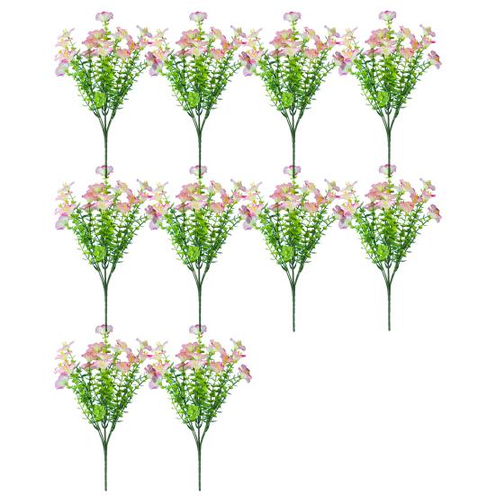 Faux Petunia Flowers Bunch Outdoor Artificial Flowers Realistic UV Resistant Fake Flowers for Porch Patio Window Box Hanging Basket