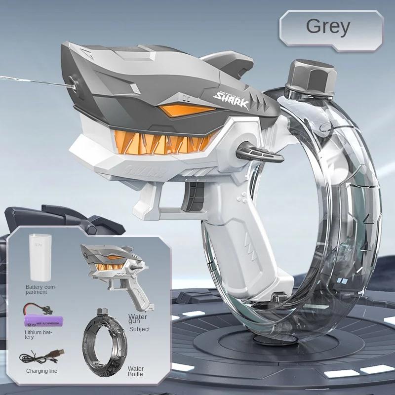 Summer Water Gaming Toy Fully Automatic Continuous Fire Watergun Shark Electric Water Gun Large Capacity Water Spray Gun