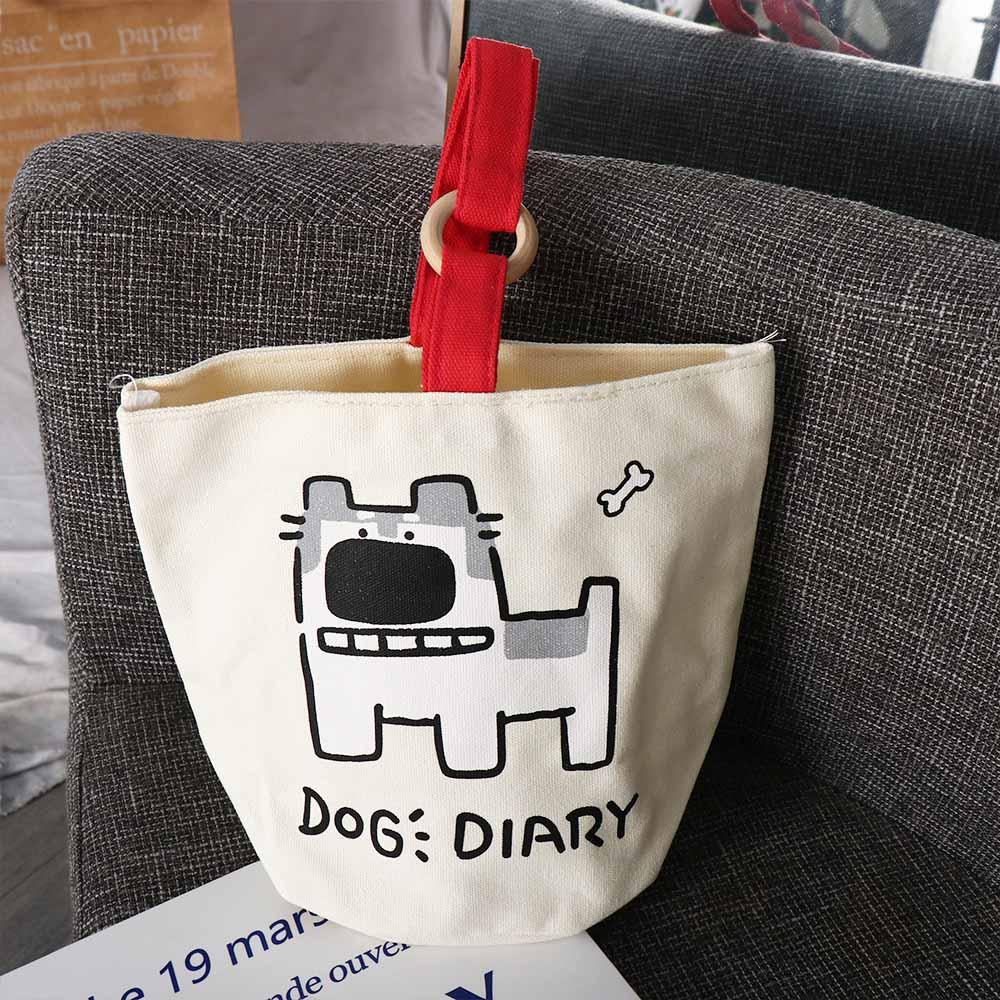 Letter Cartoon Handbag Husky Bucket Shape Bag Elegant Canvas Dog Tote Bag Outdoor