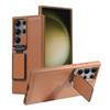 For Samsung Galaxy S25 Ultra S24 S23  Matte Plain Leather Flip Up Lens Bracket Case Protection Cover Accessory