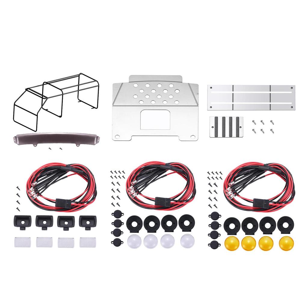 WPL D12 1/10 RC Car Upgrade Parts Metal Roll Cage Roof Light Battary Box Bottom Protection Plate Accessories