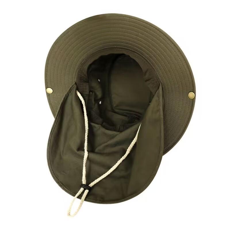 Men Bucket Hat with Shawl Summer Face Neck Protection Breathable Outdoor Hiking Camping Fishing Hat Neck Flap Anti-UV Sun Cap