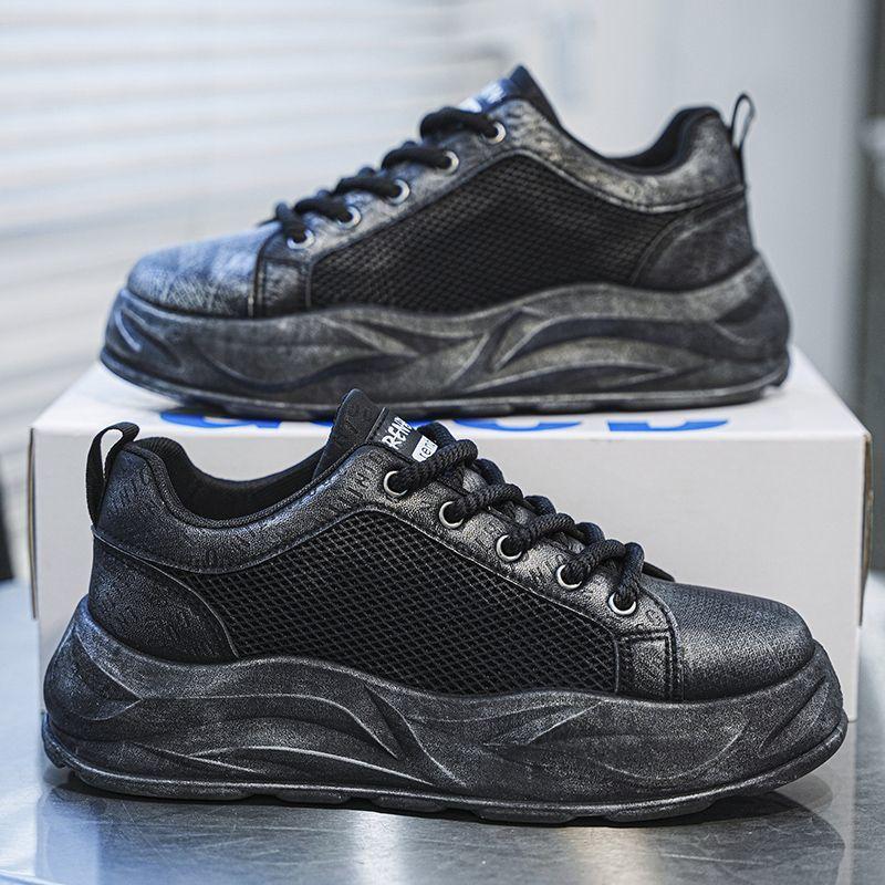 Sommer Herrenschuhe neue atmungsaktive Mesh weiße Schuhe trendige vielseitige Plateau Dirty Shoes lässige Dad Shoes