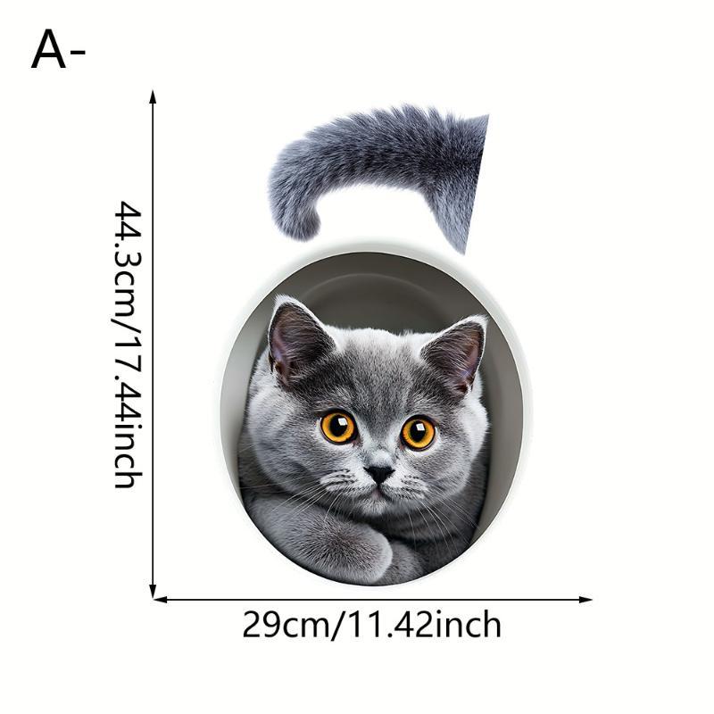 3D-Effekt Niedliches Tier Toilettenaufkleber Niedliche Katze Hund Badezimmer Toilettensitzbezug Aufkleber PVC Zubehör Für Zuhause Badezimmerdekoration