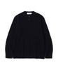 KNITTED Cotton Henley Neck Waffle Knit Black