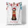 Soft Christmas Deer Throw Blanket Cozy Reindeer Farmhouse Holiday Decor Gift Warm Flannel Bedspread Home Dorm Room Decor