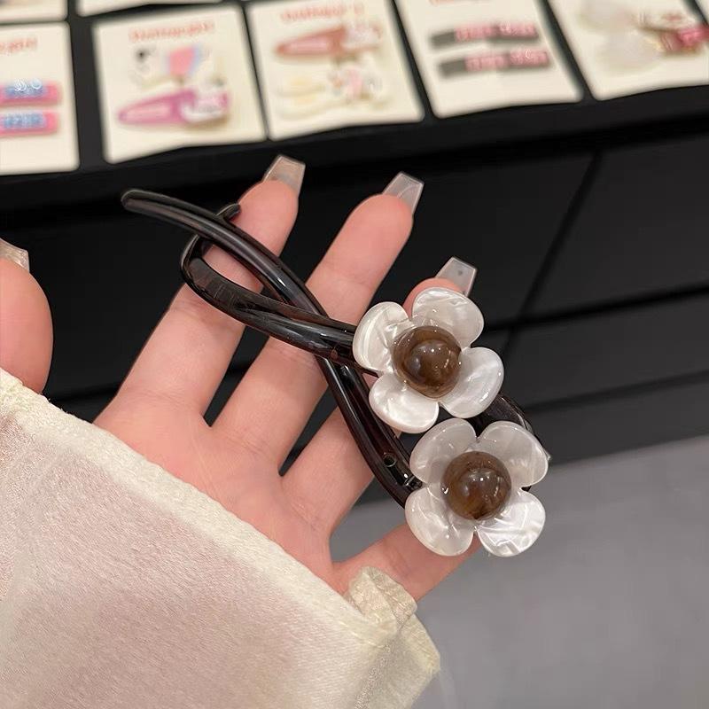 Элегантный акриловый цветок заколка для волос зажим ретро заколка-крутка шпильки заколки для женщин девочек аксессуары для волос конский хвост головной убор абрикосовый