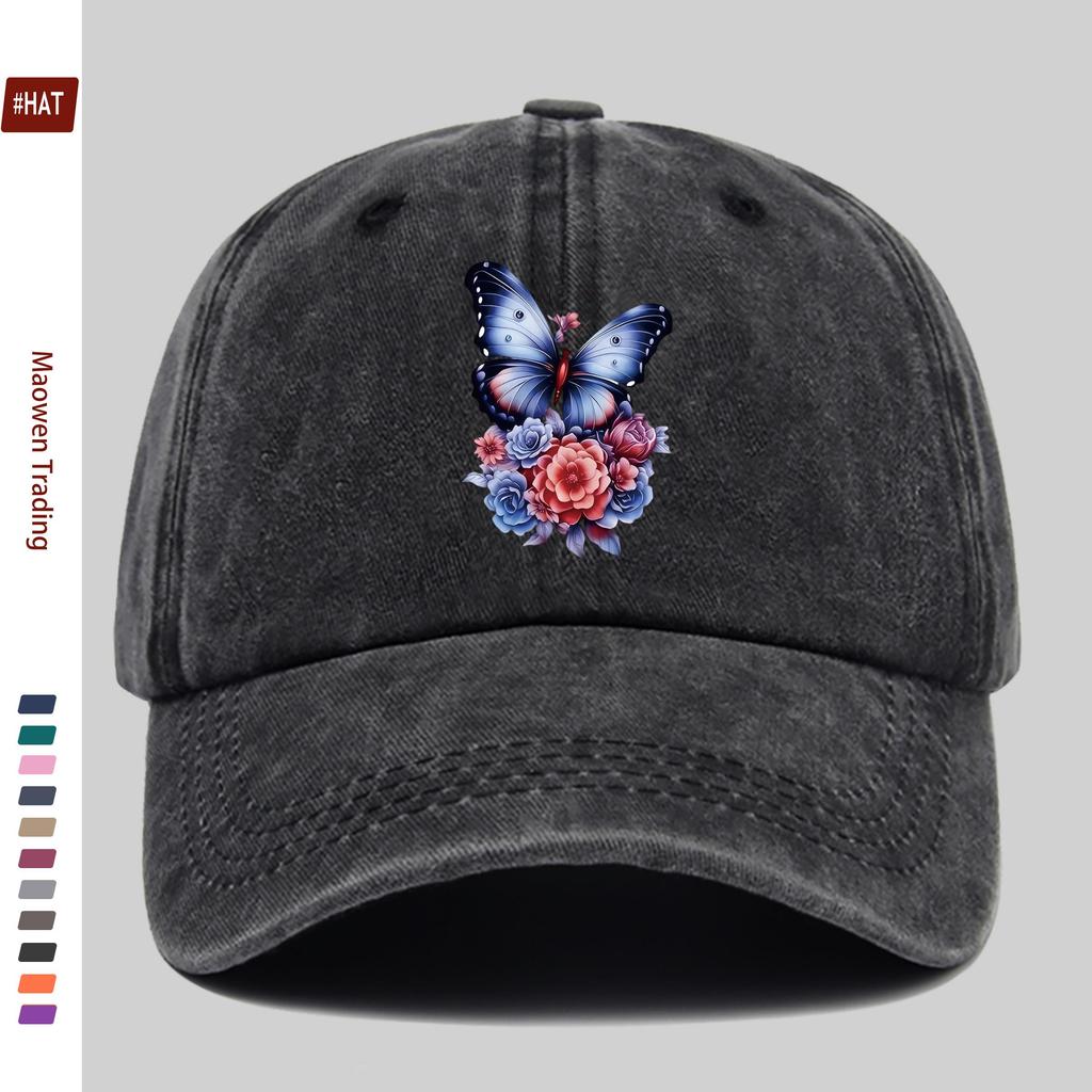 Pc Pcs Adjustable Trucker Baseball Cap with Butterfly Floral Print Snapback Buckle Closure Lightweight Suitable for Men