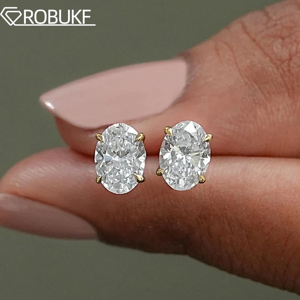 1-4ct Oval Cut Moissanite Stud Earring for Women Men D Color Sparkling Diamond 925 Sterling Silver Ear Studs Party Jewelry Gifts
