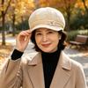 Middle-aged and elderly wool hat women's autumn and winter versatile mother grandma warm ear protection hat outdoor cold-proof velvet knitted hat