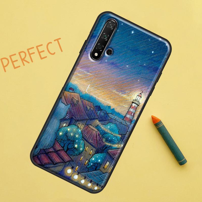 Lighthouse For Huawei Nova 5T 9 10 SE 7i 8i 11i 12i Y60 Y61 Y70 Y72 Y73 Y90 Y91 P20 P30 P40 Lite Case