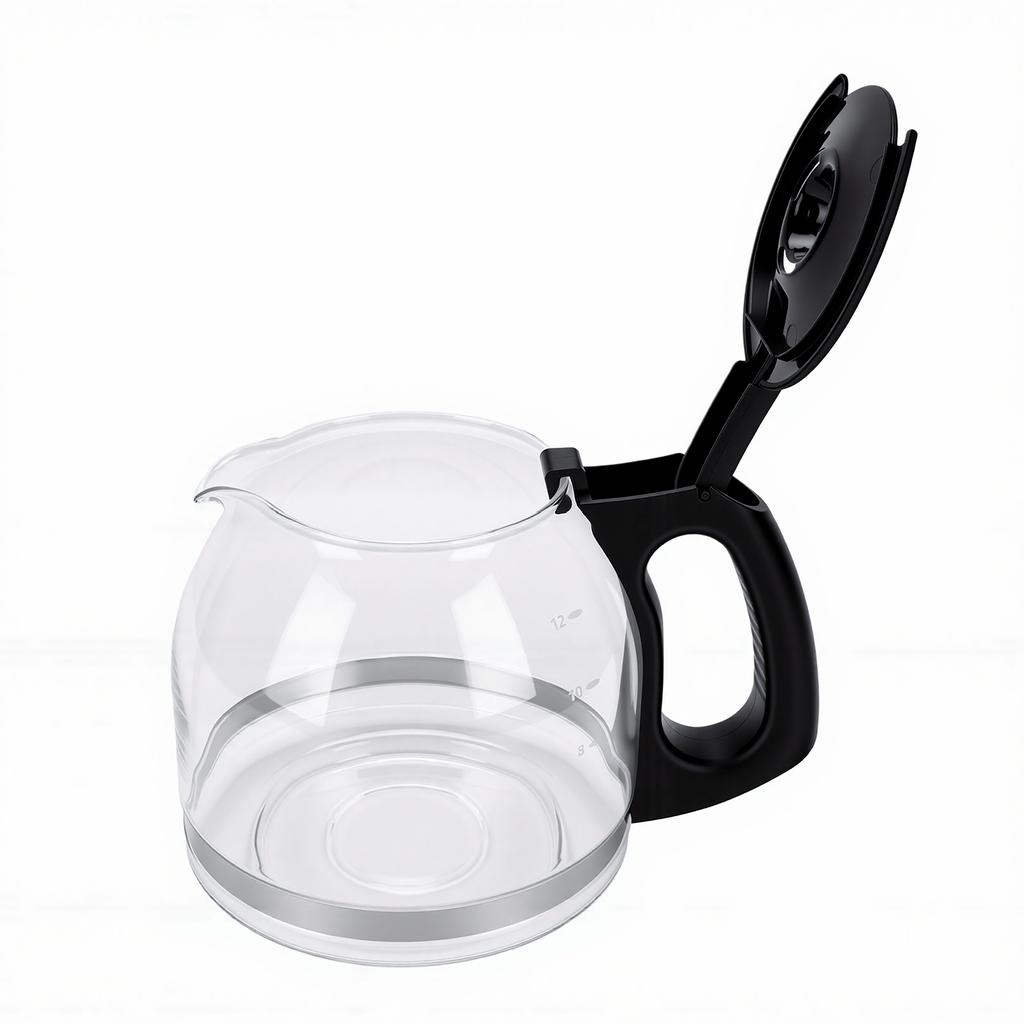 Bricco per Caffè da 1.8L Sostitutivo per Caraffa da Caffè in Vetro da 12 Tazze Vetro Borosilicato Sicuro con Manico Robusto