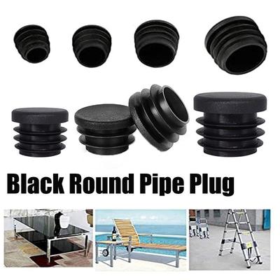 8 Pcs Round Steel Pipe Plastic Hole Plug Insert End Cap Furniture Chair Leg Cover Metal Tubing Alloy Ladder Glide Protection