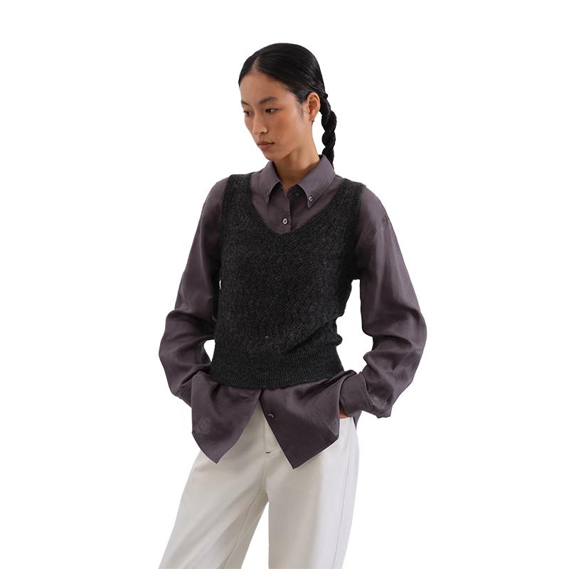 

ЗЕЛЕНЫЙ ЖЕНСКИЙ ВЯЗАНЫЙ ЖИЛЕТ С V-ОБРАЗНЫМ ВЫРЕЗОМ ПРИТАЛЕННОГО КРОЯ XL