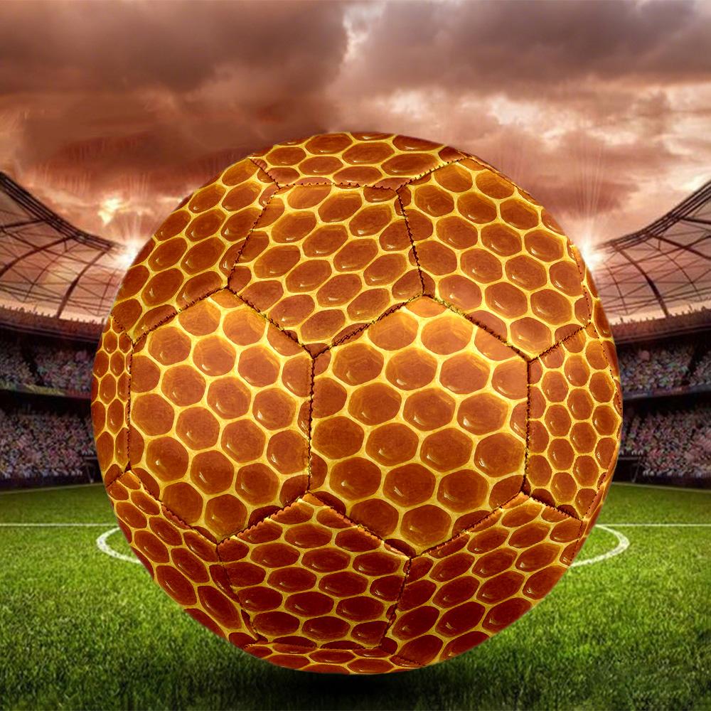 Spider Webs and Beehives Indoor Size 5 Soccer Ball Colorful Machine Stitched PVC Competition Ready Durable High-Bounce