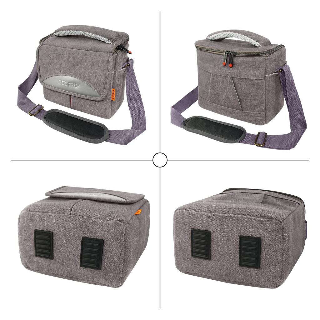FOSOTO Shoulder Camera Bag Digital Mirrorless Single Lens Camera Case Lesbian Storage Retro Style Large Capacity Compatible with Canon SX70 SX420