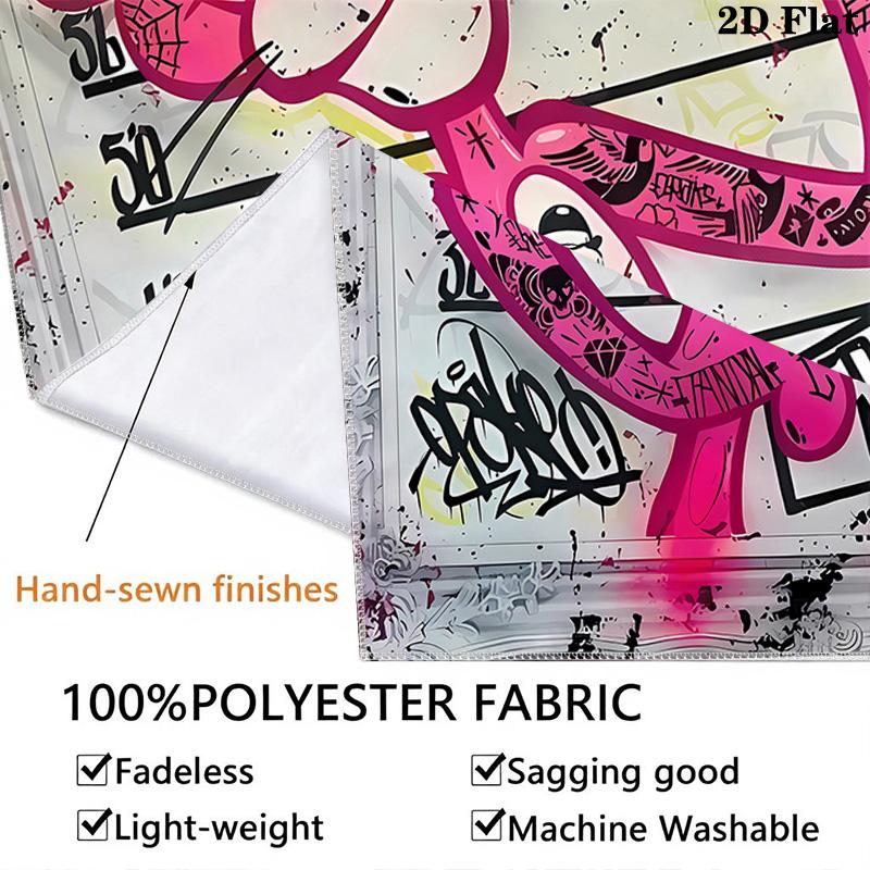 Pink Panther Wall Tapestry Aesthetic Wall Hanging Printed Fabric Blanket Decorative Tapestries For Bedroom Living Room Home Decor