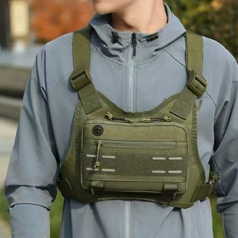 Outdoor Borsttas Voor Mannen Front Rig Pouch Hardloopvest Telefoonhouder Sporttas Wandelen Vissen Molle Kampeerrugzak