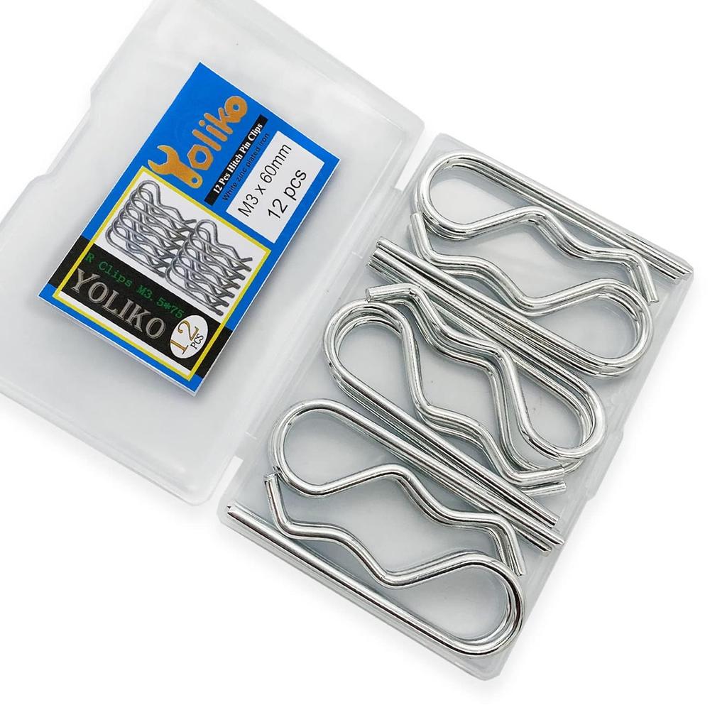 Heavy Duty Hitch P - 12 Pcs Spring Retaining Wire R Clips M3X60Mm For Trailer Tractors Mower Carts Trucks