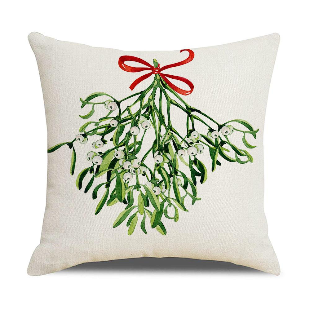 Christmas Pillowcase Nordic Living Room Sofa Cushion Linen Peach Skin Cotton Linen Holiday Supplies