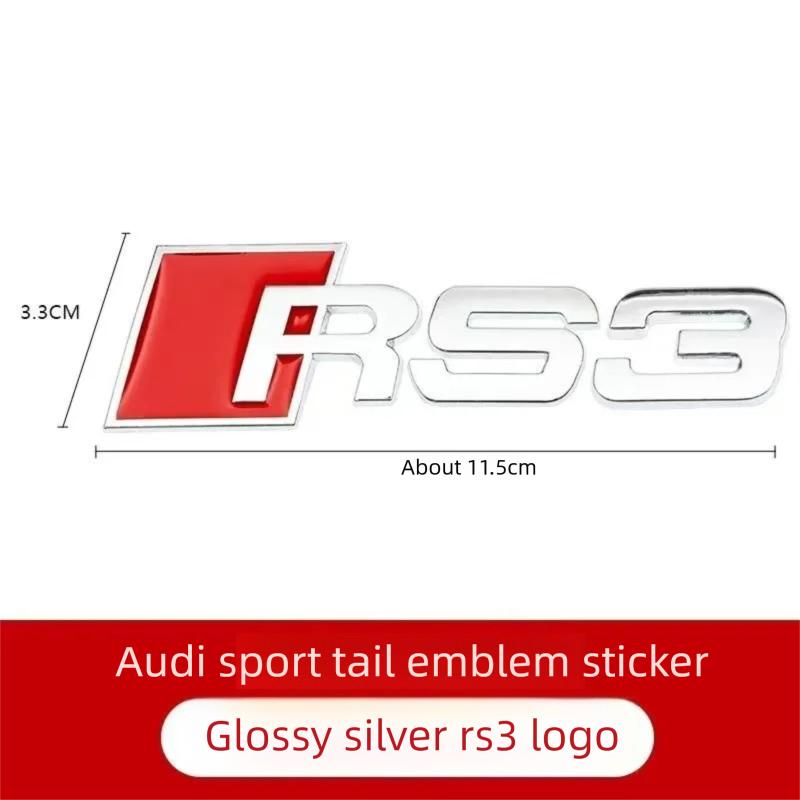 Metal Electroplated A Displacement Trunk Badges, 4WD Emblems for A4 A5 A6 A7, S3 S4 S5 S6 S7 S8 Badges, RS3 RS4 RS5 RS6 RS7