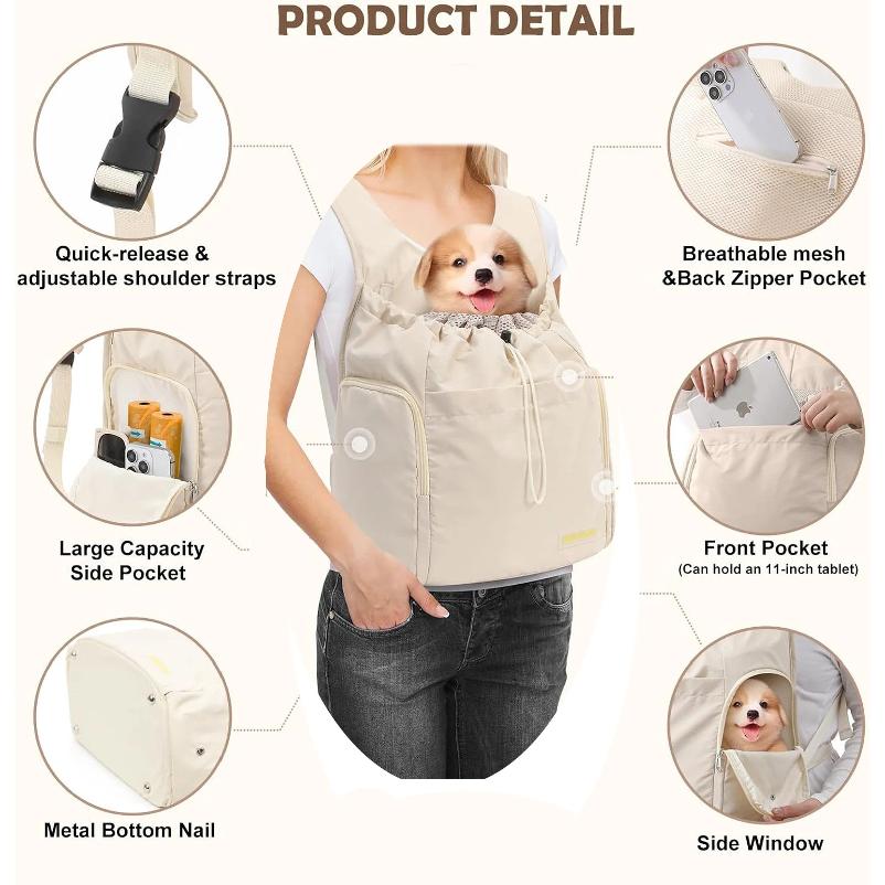 Pet Travel Chest Backpack Large Capacity Portable Breathable Handbag Outdoor Travel Cat and Dog Bag