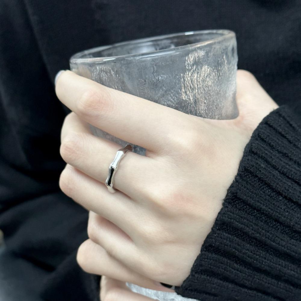 Retro Heavy Industry S plain ring, non-fading opening adjustable index finger ring