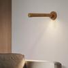 360-Degree Rotatable Wooden LED Wall Lamp Soft Glow Flicker Free Dimmable Touch Control USB Rechargeable Reading Light