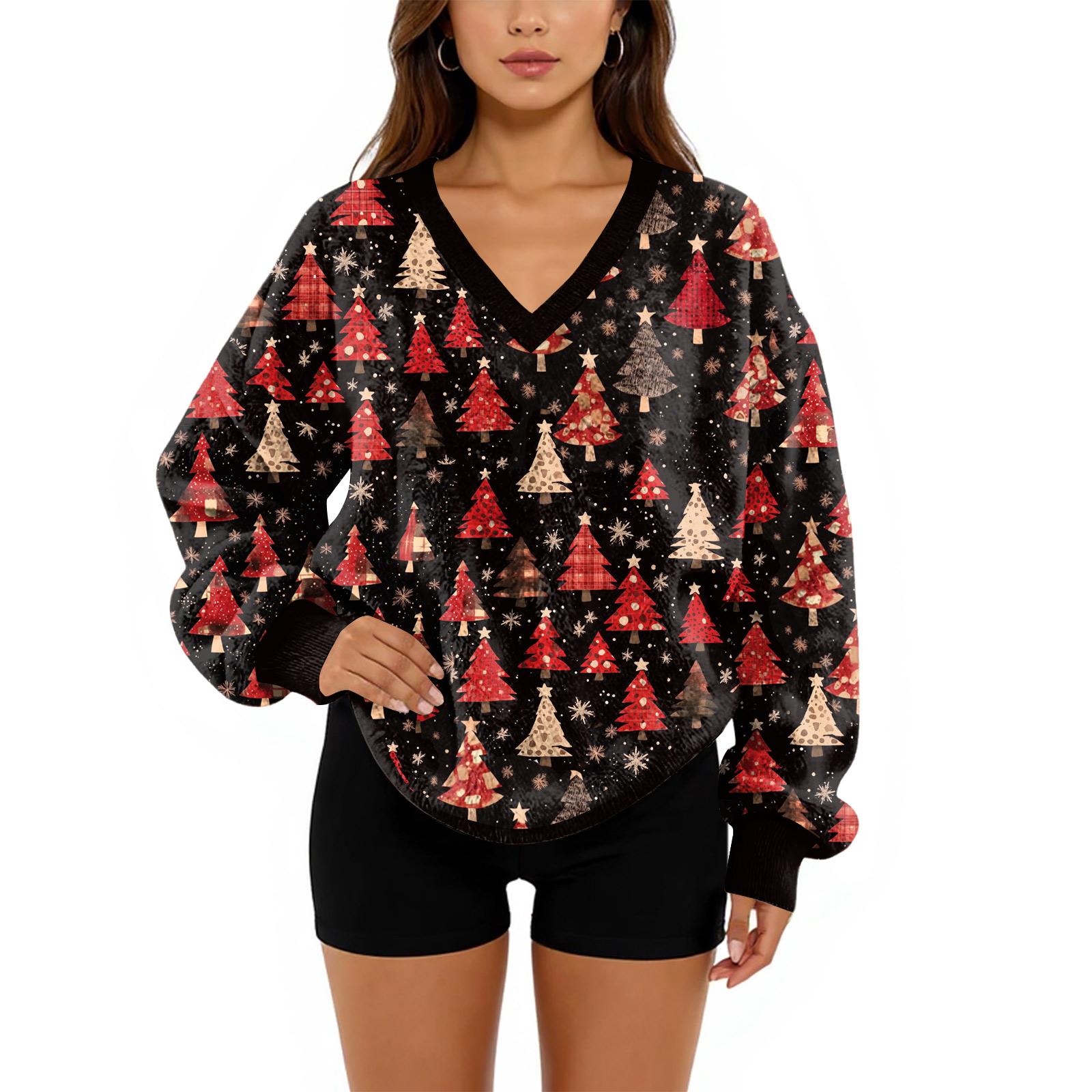 

Женский свитшот с V-образным вырезом, плюшевый, однотонный, повседневный, модный, с длинным рукавом, с карманами, пуловер XL винный