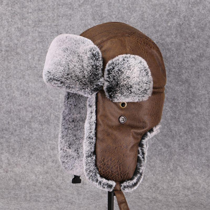 

B-8500 Мужская теплая русская шапка-ушанка, лыжная шапка для взрослых, шапка-бомбер для взрослых, хлопковая шапка с защитой ушей, уличная лыжная шапка