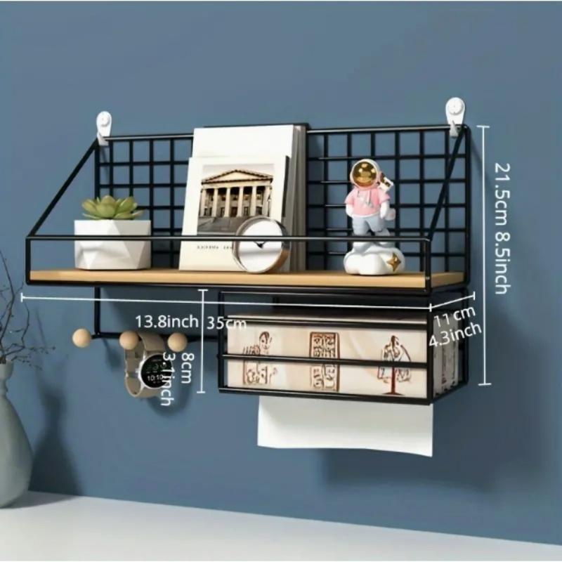 Creative Hanging Shelves For Living Room Bedroom Storage Basket Wall Mounted Shelves Without Drilling Wall Decor Rack Organizers