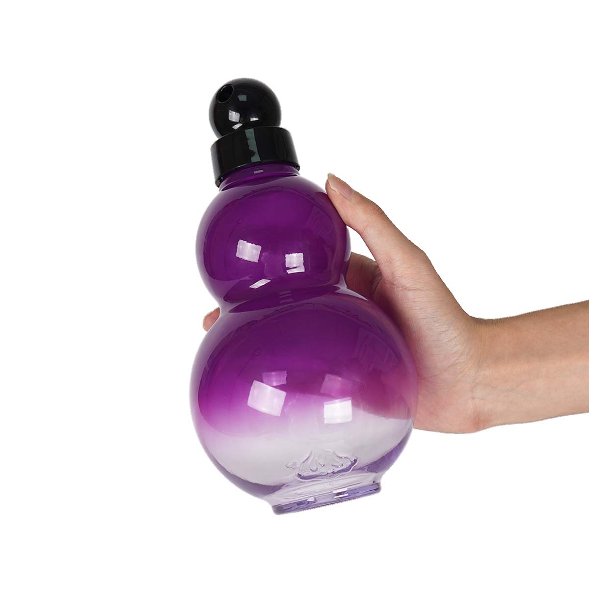 950ML Gourd Shaped Water Bottle Sports Plastic Drink bottle with Carry Strap Direct Drink for Hiking Camp 950ml фиолетовый