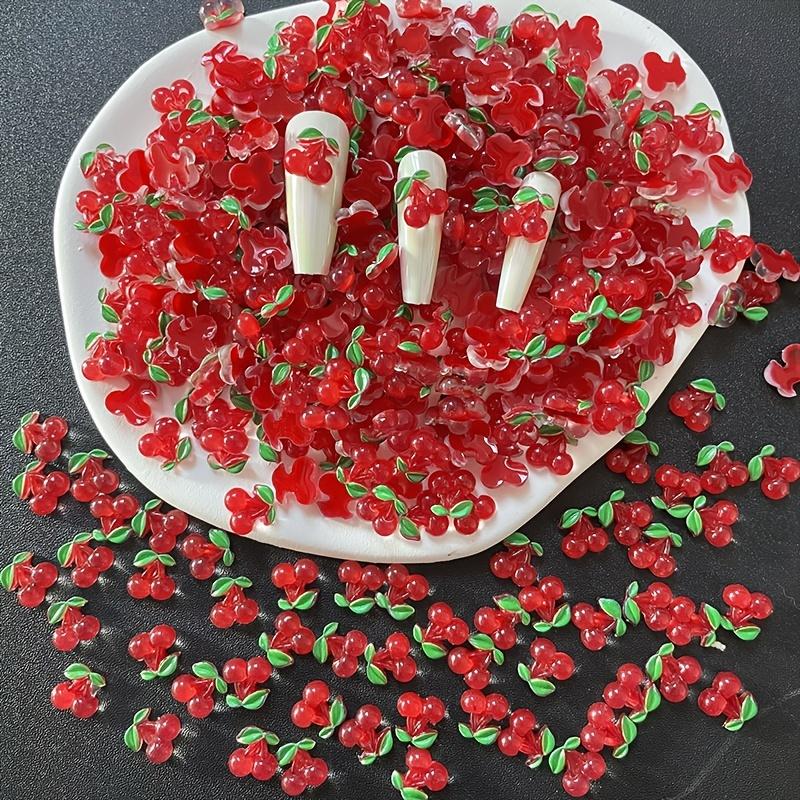 

30 шт., украшение для ногтей с вишней, смоляные подвески для ногтей, украшения для ногтей, 3D декор для ногтей с фруктами и вишней