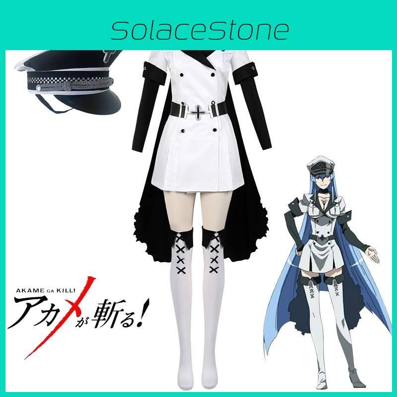 Akame Ga Kiru! Esdese Cosplay Costume Set Black And White Anime Outfit For Women S M L Xl Xxl Sizes