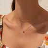 Double Layer Detachable Gold Zircon Women Necklace Set, Versatile Stylish Layered Neck Chain Jewelry for Women