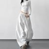 Women's Pink Lazy Style Wide-Leg Sweatpants -  Winter New High-Waisted Slimming Casual Trousers