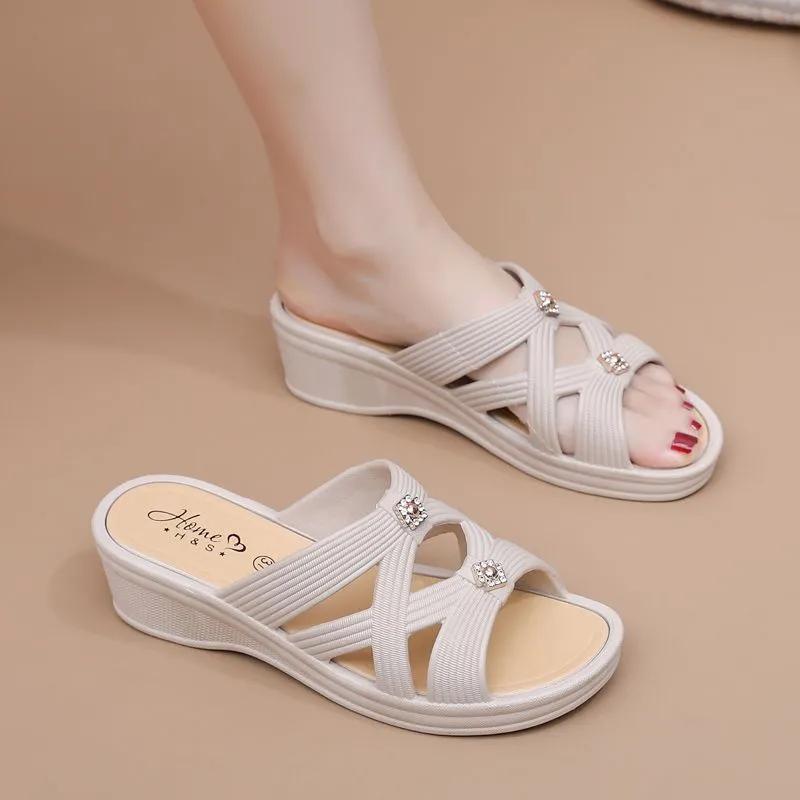 Sandalias Women Classic Peep Toe High Quality Spring & Summer Wedge Heel Sandals Lady Classic Comfort Spring Summer Shoes Ab538