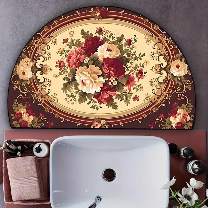 

2D Дверні КИЛИМКИ з квітковим принтом, КИЛИМКИ для коридору, Абсорбуючі килими з кришталевого вельвету, Підходять для ванних кімнат, дверних прорізів та спалень 40*60cm