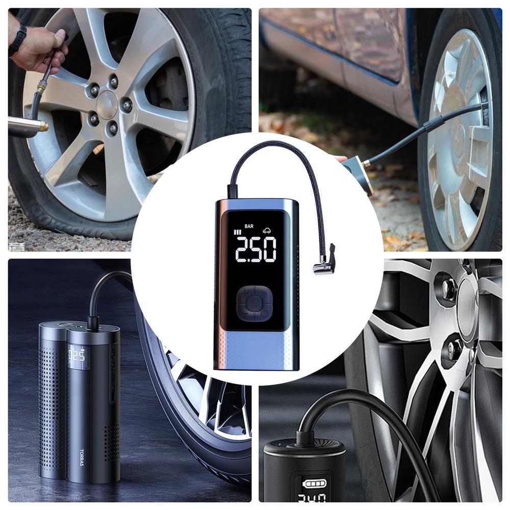 Multi-function Inflatable Pump Cordless Air Pump For Car Tires Air Compressor For Cycle Tire Portable LCD Display Air Compressor