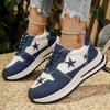 Fashion Patchwork Platform Sneakers Women Star Canvas Thick Bottom Vulcanized Shoes Woman's Breathable Lace Up Shoes Tenis De Mujer