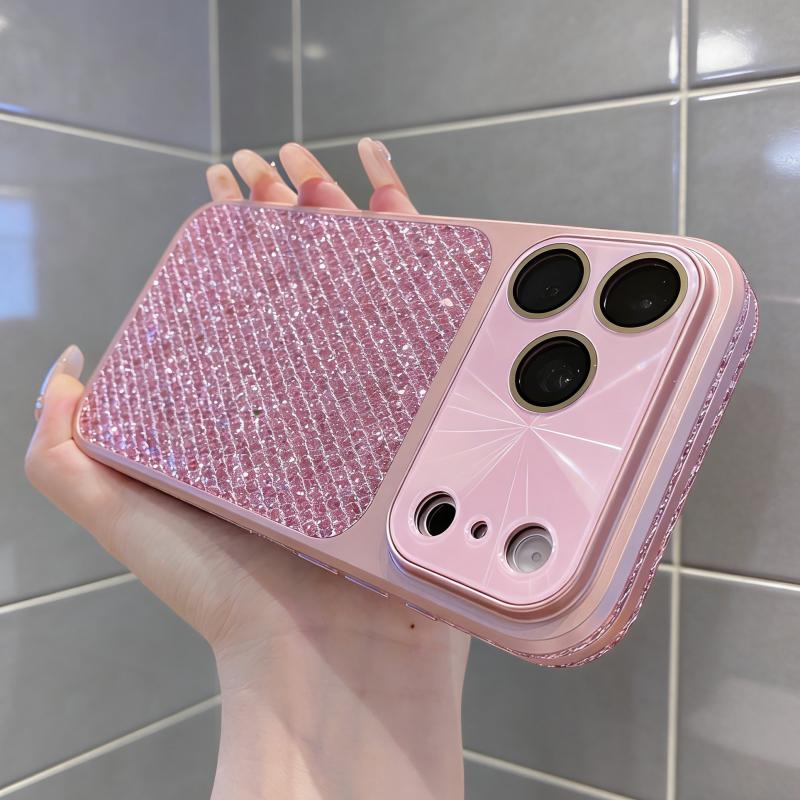 

Роскошный Лазерный Чехол-Броня с Алмазами Авроры для iPhone 17 16 15 14 13 Pro Max, Ударопрочный, Блестящий, с Стразами, Чехол Funda iPhone 15