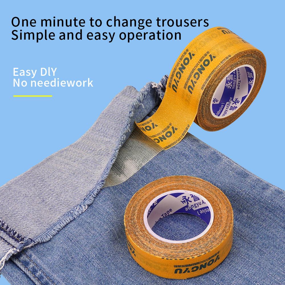 Self Adhesive Hem Tape No Iron No Sewing Clothing Hemming Tape Removable Invisible Fabric FixPinstriping Tape 3