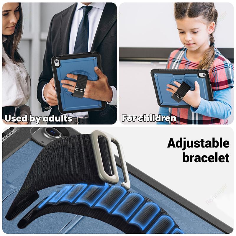 For IPad 10th Generation IPad Air4 5 10.9inch Pro11 M1 M2 IPad 10.2 9th Lightweight Shockproof Rugged Tablet Case Shoulder Strap