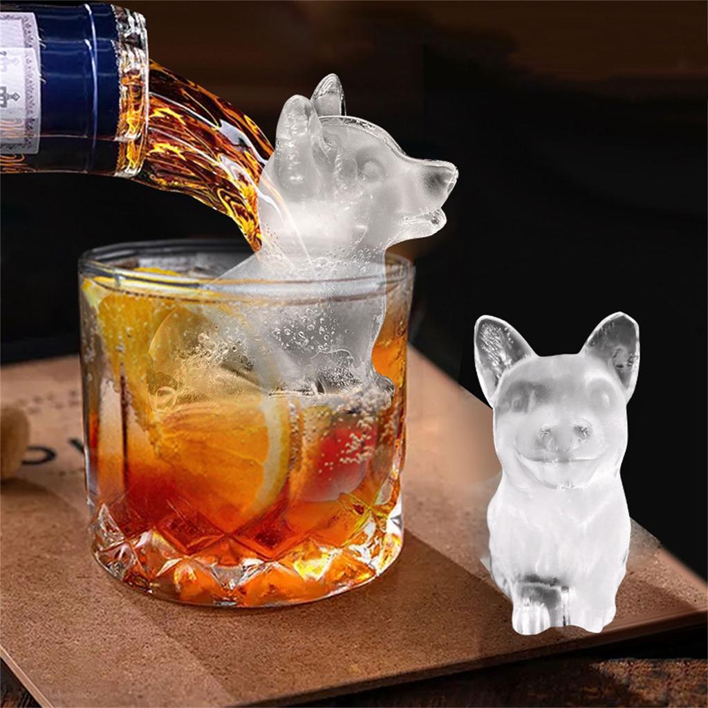 Cute Ice Cube Tray Silicone Mold Silicone Ice Cube Trays Dog Shaped Ice Cube Molds for Drinks Cocktails Juice Beverage