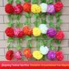 Artificial Chrysanthemum Vines for Cemetery and Memorial Decor - Silk and Plastic Hanging Floral Decoration