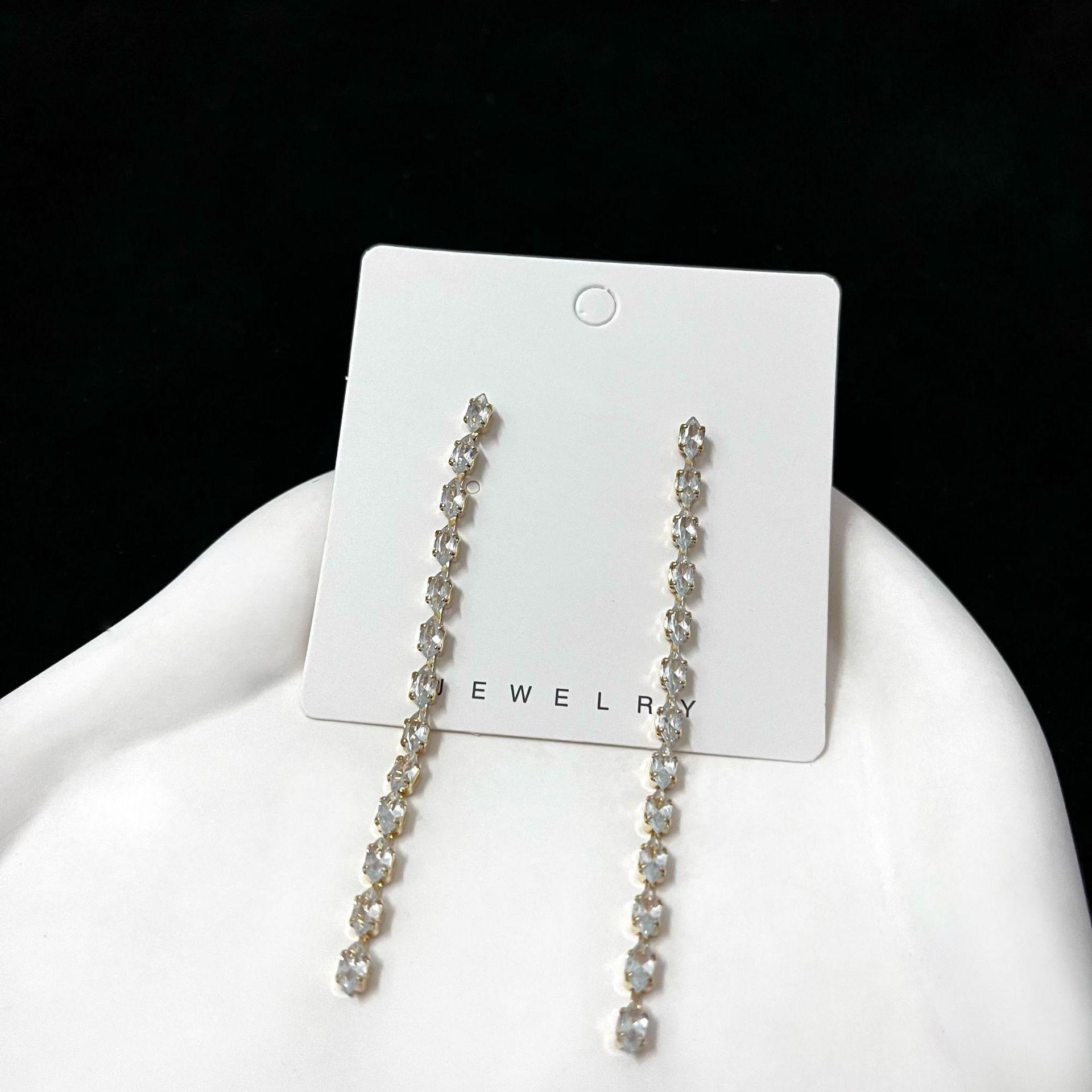 Trendy Korean Zirconia Tassel Earrings - Celebrity Style Temperament Design